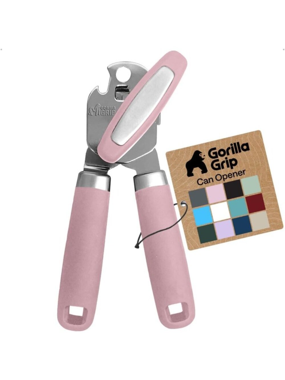 Stainless Steel Manual Can Opener with Soft Grip Handle - Pink Kitchen Tool